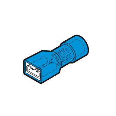 CAPICORDA AD INNESTO CILINDRICO FEMMINA BLU 4.8 X 0.5 TUTTO ISOLATO - CEMBRE BF-F405P product photo Photo 02 3XL