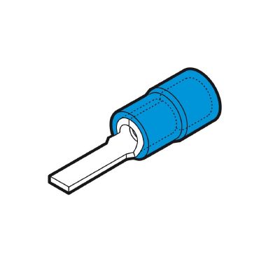 CAPOCORDA BLU A PUNTALE PIATTO P=13. 3X2. 5MM - CEMBRE BF-PP12/25 product photo Photo 01 3XL