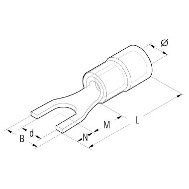 CAPOCORDA BLU A FORCELLA VITE 4MM B=7,5MM - CEMBRE BF-U4/2 - CEMBRE BF-U4/2 - CEMBRE BF-U4/2 product photo Photo 03 3XL