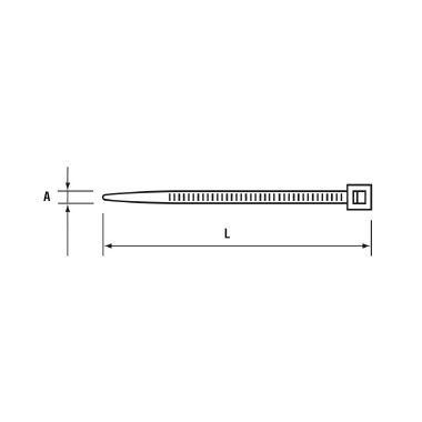 FASCETTA PA6.6 L=370X4,8MM.NATURALE/100 PZ - CEMBRE G370X4.8 - CEMBRE G370X4.8 - CEMBRE G370X4.8 product photo Photo 04 3XL