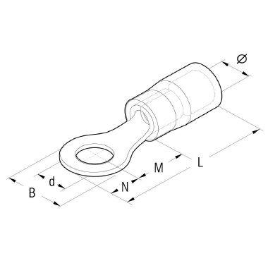 CAPOCORDA GIALLO AD OCCHIELLO VITE 12MM - CEMBRE GF-M12 - CEMBRE GF-M12 - CEMBRE GF-M12 product photo Photo 03 3XL