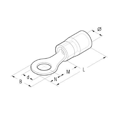 CAPOCORDA RINFORZATO GIALLO OCCH.VITE 6MM. - CEMBRE GKY-M6 - CEMBRE GKY-M6 product photo Photo 03 3XL