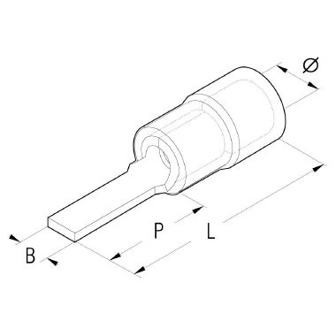 CAPOCORDA ROSSO A PUNTALE PIATTO P=12,8X3,0 - CEMBRE RF-PP12 product photo Photo 03 3XL