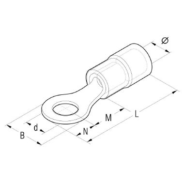 Capocorda halogen free rosso occh.vite 8mm. - CEMBRE RP-M8 product photo Photo 03 3XL