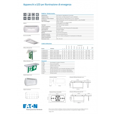 LAMPADA EMERGENZA SAFELITE 24W SA/SE 300LM 1H IP42 - EATON SL2MNM42H1C product photo Photo 02 3XL