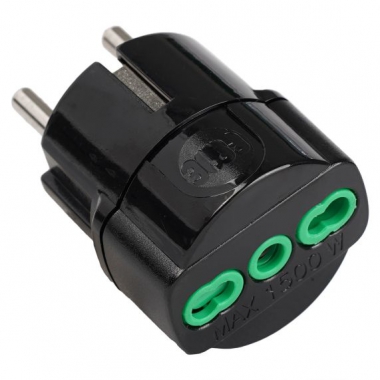 ADATTATORE PRESA BIPASSO ITALIANA SPINA TEDESCA SHUKO 16A NERO - FANTON 81091 product photo Photo 01 3XL