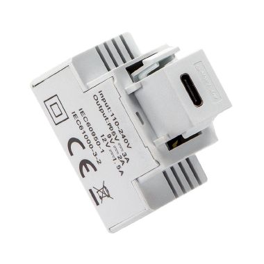 Alimentatore da incasso KEYSTONE compatto, 1 presa USB-C 3A, colore bianco - FANTON 82901 product photo Photo 01 3XL