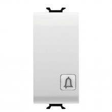 PULSANTE UNIPOLARE 250V AC - NA 16A ILLUMINABILE - SIMBOLO 'CAMPANELLO' - 1 MODULO - BIANCO - CHORUS - GEWISS GW10153 product photo