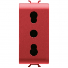 PRESA STANDARD ITALIANO 250V AC - PER LINEE DEDICATE - 2P+T 16A BIVALENTE - P11-P17 - 1 MODULO - ROS - GEWISS GW10213 product photo