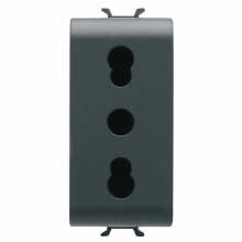 PRESA 1M 2P+T 16A BIV.P17-11 ST.ITA.NERO - GEWISS GW12203 product photo
