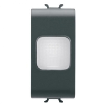 PULSANTE SPIA DI SEGNALAZIONE TRASPARENTE 1M NERO - GEWISS GW12621 product photo