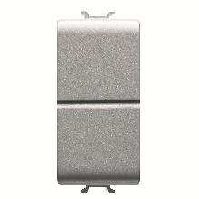 PULSANTE UNIP.DOPPIO NA 16A TITANIO - GEWISS GW14141 - GEWISS GW14141 - GEWISS GW14141 product photo