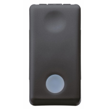 INTERRUTTORE UNIPOLARE 250V AC - 16AX LUMINOSO 230V AC - 1 MODULO - SYSTEM BLACK - GEWISS GW21572 product photo