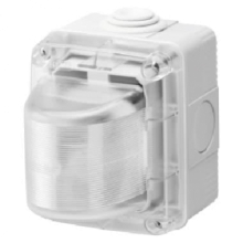 PULSANTE SPIA DI SEGNALAZIONE STAGNA 15W 230V DIFFUSORE TRASPARENTE IP55 GRIGIO RAL 7035 - GEWISS GW27418 product photo