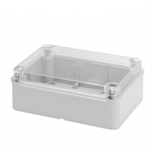 CASSETTA DERIVAZIONE IP56 COPERCHIO TRASPARENTE PARETI LISCE 380X300X120 - GEWISS GW44430 product photo