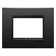 PLACCA LUX 3P METAL NERO SATINATO MONOCH - GEWISS GW16203XM - GEWISS GW16203XM product photo Photo 01 2XS