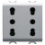 PRESA DOPPIA 2P+T 16A P17-11 BIVALENTE STANDARD ITALIANO TITANIO - GEWISS GW14208 product photo Photo 01 2XS