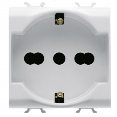 PRESA SCHUKO CHORUS 2 MODULI 2P+T 10/16A STANDARD ITALIANO/TEDESCO BIANCO - GEWISS GW10204 product photo Photo 02 3XL