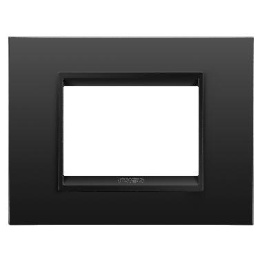 PLACCA LUX 3P METAL NERO SATINATO MONOCH - GEWISS GW16203XM - GEWISS GW16203XM product photo Photo 01 3XL