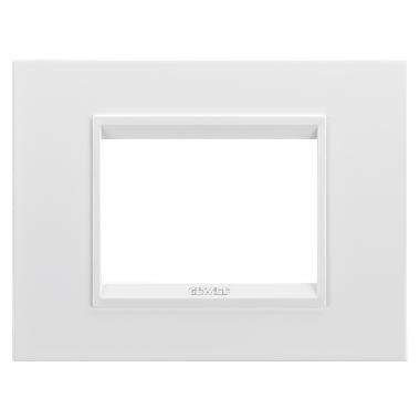 PLACCA LUX 3P METAL BIANCO SATIN.MONOCHR - GEWISS GW16203XW - GEWISS GW16203XW product photo Photo 01 3XL