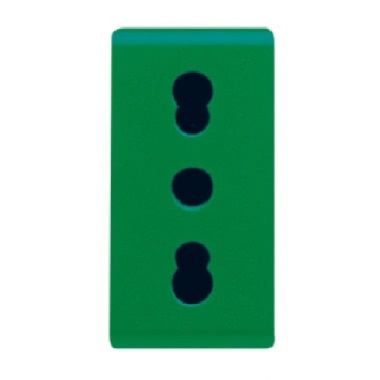 PRESA 2P+T 16A BIVALENTE STANDARD ITALIANO VERDE - GEWISS GW20281 product photo Photo 01 3XL