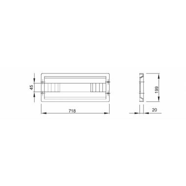 PANNELLO FINESTRATO H1 800MM 36M. F&E - GEWISS GW46424F product photo Photo 03 3XL
