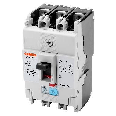 Msx 160c - interruttore magnetotermico scatolato compatto - termica regolabile - magnetica fissa - 16ka 3p 160a 525v - GEWISS GWD9027 product photo Photo 01 3XL