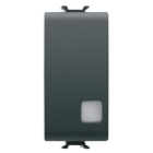 INTERRUTTORE 1M 1P 16AX ILLUMINAZIONE SEGNALETICA NERO - GEWISS GW12003 product photo