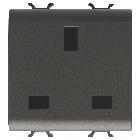 PRESA 2M 2P+T 13A ST.INGLESE NERO - GEWISS GW12296 - GEWISS GW12296 - GEWISS GW12296 product photo