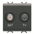 PRESA TV+SAT 2M NERO - GEWISS GW12383 - GEWISS GW12383 - GEWISS GW12383 product photo