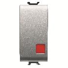 PULSANTE 1M 1P NC+NA 16A ARRESTO TITANIO - GEWISS GW14138 - GEWISS GW14138 - GEWISS GW14138 product photo