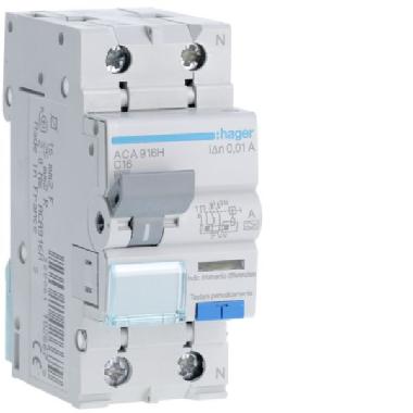 DIFF MAGN ACC 1PN 10MA A 16A 6KA C 2M - HAGER ACA916H - HAGER ACA916H product photo Photo 01 3XL