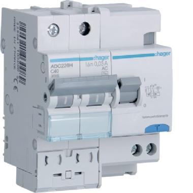 DIFF MAGN 2P 30MA 40A 4.5KA C 4M - HAGER ADC226H product photo Photo 01 3XL