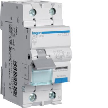 DIFF MAGN ACC 1PN 30MA A-HI 10A 6 KA C 2M - HAGER ADH960 - HAGER ADH960 - HAGER ADH960 product photo Photo 01 3XL