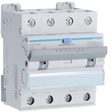 DIFF MAGN 4P 30MA A-HI 20A 10KA C 4M - HAGER ADR470H - HAGER ADR470H - HAGER ADR470H product photo Photo 01 3XL