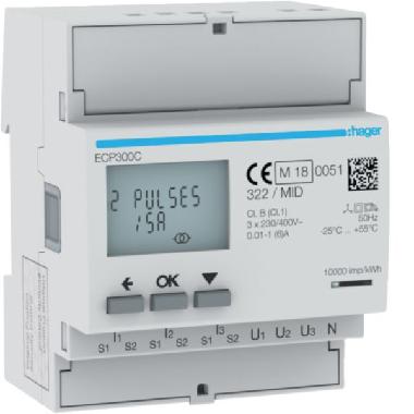 CONTATORE 3F TA 1-5A USC IMP MID 4M - HAGER ECP300C - HAGER ECP300C product photo Photo 01 3XL