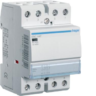 CONTATTORE STD 2NA+2NC 230VAC 40A 3M - HAGER ESC442 - HAGER ESC442 product photo Photo 01 3XL