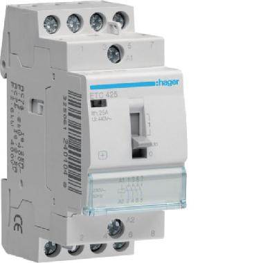 CONTATT GIORNO/NOTTE STD+ 4NA 230VAC 25A 2M - HAGER ETC425 product photo Photo 01 3XL