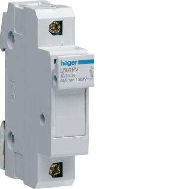 Portafusibile fot10.3x38 1p 1m 1000v dc - HAGER L501PV product photo Photo 01 3XL