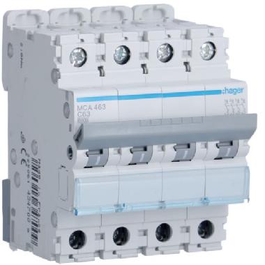 -INTERRUTTORE AUTOMATICO 4P 63A 6 KA C 4M - HAGER MCA463 product photo Photo 01 3XL
