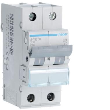 INTERR. AUTOM. 2P 50A 4.5KA C 2M - HAGER MYN250 - HAGER MYN250 - HAGER MYN250 product photo Photo 01 3XL