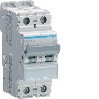 INTERRUTTORE AUTOMATICO 2P 10A 10KA C 2M - HAGER NCN210A product photo Photo 01 3XL