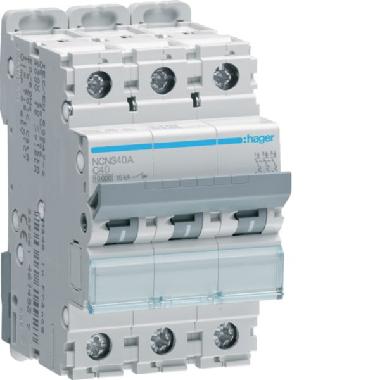 INTERR. AUTOM. 3P 40A 10 KA C 3M - HAGER NCN340A product photo Photo 01 3XL
