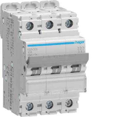 INTERRUTTORE AUTOMATICO 3P 6A 25KA D 3 - HAGER NSN306 product photo Photo 01 3XL