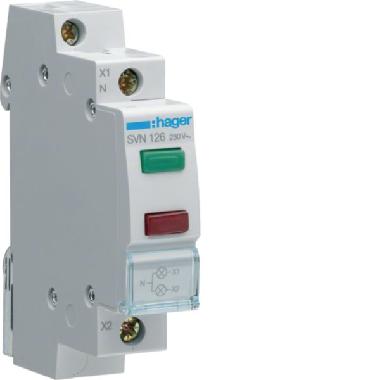 1 SEGNALATORE LUMINOSO VERDE + ROSSO 1M - HAGER SVN126 product photo Photo 01 3XL