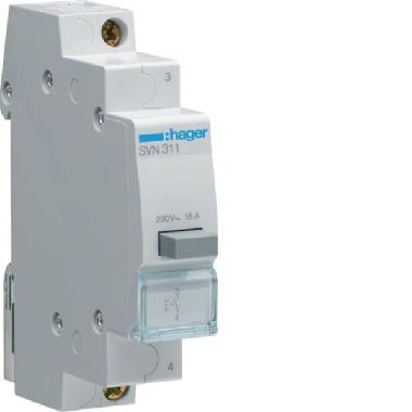 1 PULSANTE NON LUMINOSO A IMPULSO 1NA 1M - HAGER SVN311 product photo Photo 01 3XL