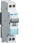 INTERRUTTORE AUTOMATICO 1P+N 25A 6 KA C 1M - HAGER MLN525A product photo