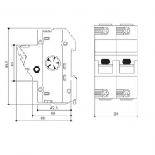 PORTAF SEZ 50A 690V - ITALWEBER BCH2X51 - ITALWEBER BCH2X51 product photo