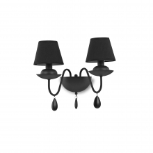 LAMPADA DA PARETE APPLIQUE BLANCHE AP2 NERO - IDEAL LUX 111889 product photo