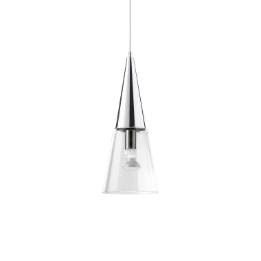 LAMPADA SOSPENSIONE CONO SP1 CROMO - IDEAL LUX 017440 product photo Photo 01 3XL